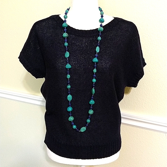 Chaps Short Sleeve Sweater Top - Picture 1 of 8